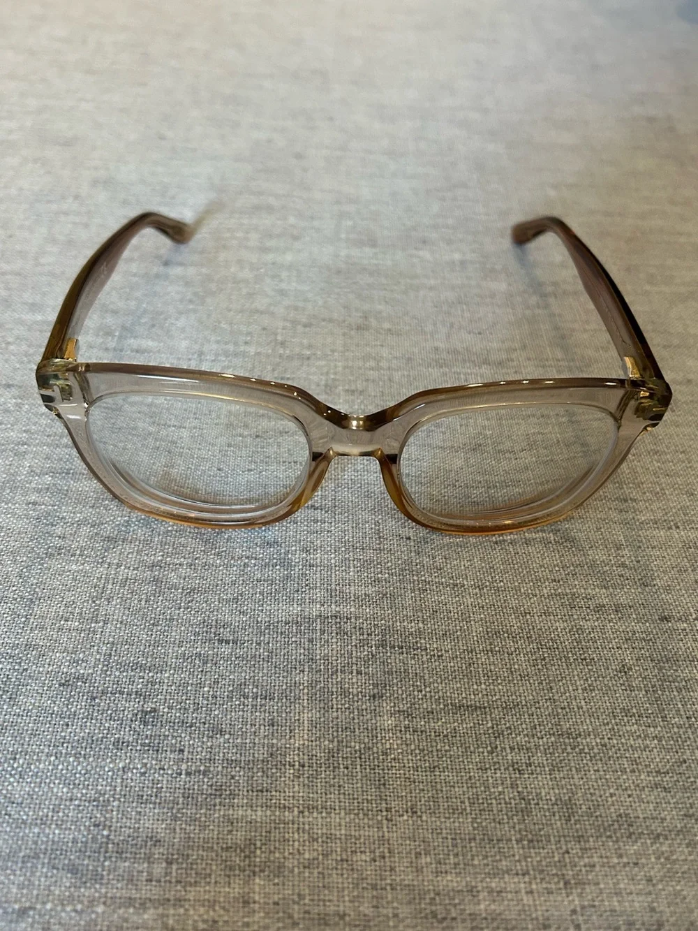 Tom Ford Transparent Amber Cat-Eye Glasses